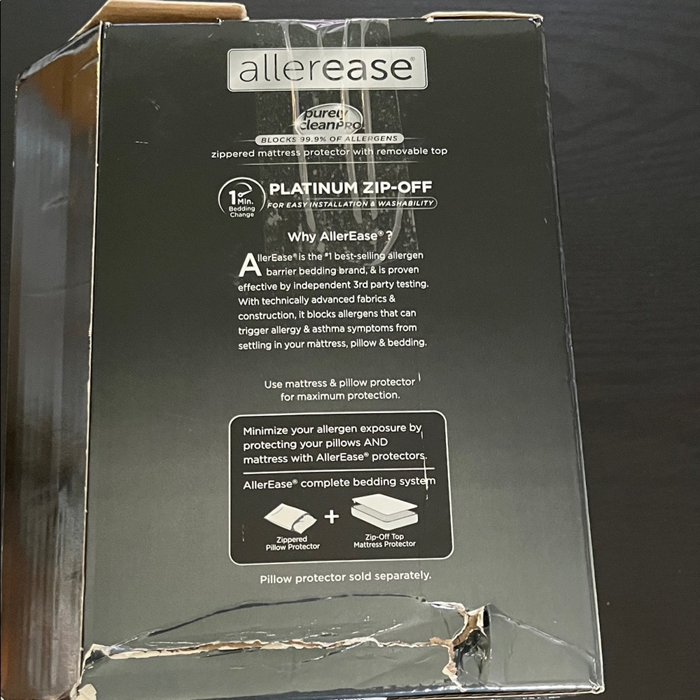 AllerEase Platinum Zip-Off Mattress Protector-Twin - Picture 6 of 9